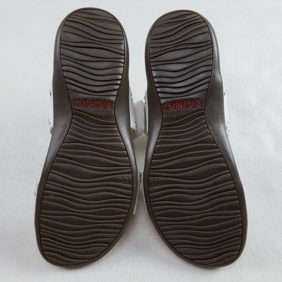 Vionic Randi Strappy Leather Sandal Womens 10 White Slide Adjustable Slip On - Picture 10 of 11